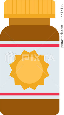 Pill bottle with vitamin d vector illustration Pill bottle with vitamin d vector illustration 114513149