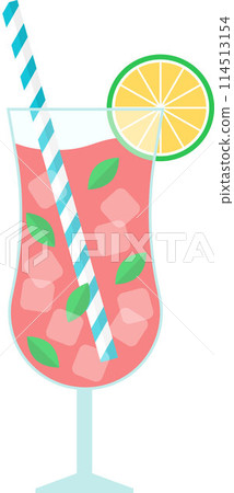 Glass of lemonade summer drink. Refreshing beverage Glass of lemonade summer drink. Refreshing beverage 114513154