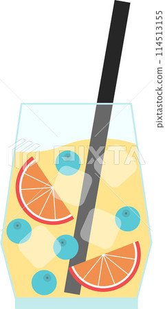 Glass of lemonade summer drink. Refreshing beverage 114513155