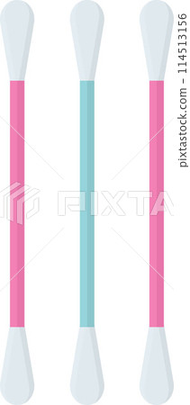 Realistic cotton ear swab set. Vector 114513156