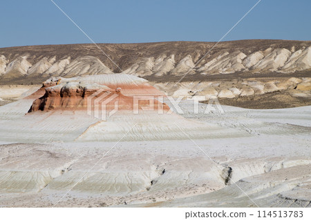 Kyzylkup rock strata landscape, Mangystau desert, Kazakhstan Kyzylkup rock strata landscape, Mangystau desert, Kazakhstan 114513783
