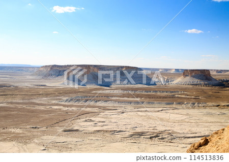 Bozzhira valley aerial view, Mangystau region, Kazakhstan Bozzhira valley aerial view, Mangystau region, Kazakhstan 114513836