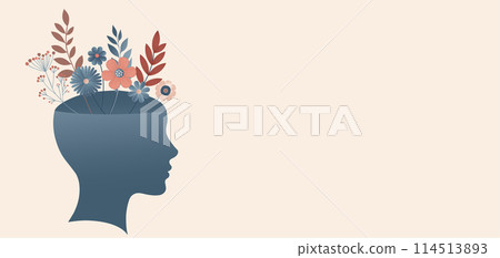 Head silhouette profile Mental health concept. Mood disorder.Campaign World mental health day. awareness. Metaphor bipolar disorder.Psychological problems.Emotional burnout.OurMindsMatter Head silhouette profile Mental health concept. Mood disorder.Campaign World mental health day. awareness. Metaphor bipolar disorder.Psychological problems.Emotional burnout.OurMindsMatter 114513893