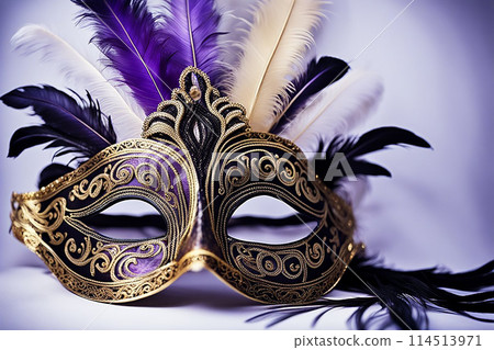 Gold carnival mask on black background. Gold carnival mask on black background. 114513971