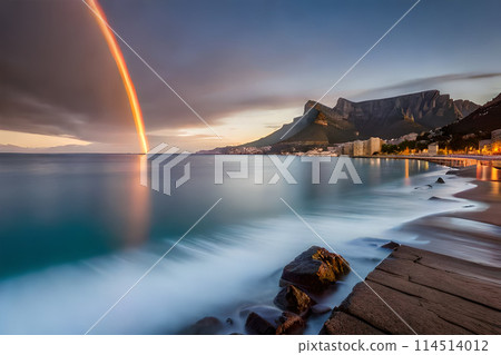 Fantastic sunset on the Sea coast with beautiful colors and great light. Fantastic sunset on the Sea coast with beautiful colors and great light. 114514012