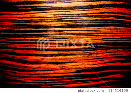 Zebrawood cladding. Wood texture. Orange.Furniture products are covered with this veneer. 114514199