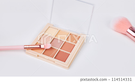 Background with decorative cosmetics on dressing table in makeup room Background with decorative cosmetics on dressing table in makeup room 114514331