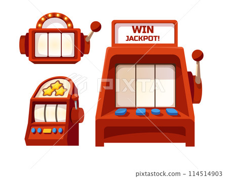Set of slot machine vectors for casino advertising 114514903