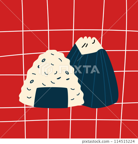 Illustration of onigiri. Japanese food. Illustration of onigiri. Japanese food. 114515224