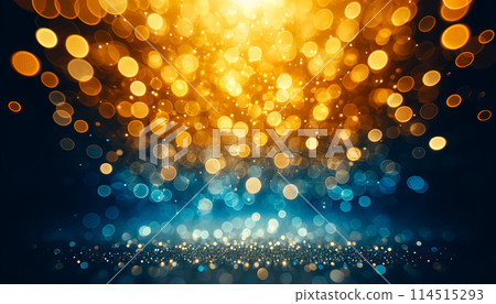 Abstract bokeh lights vibrant colors dark background. Creative concept festive celebration themes 114515293