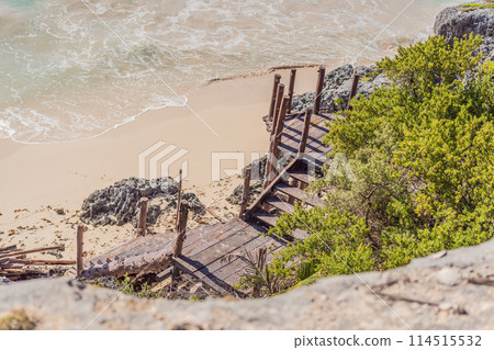 Beautiful archaeological site of the Mayan culture in Tulum, Mexico 114515532