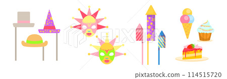 Festive Holiday Object and Symbol for Celebration Vector Set Festive Holiday Object and Symbol for Celebration Vector Set 114515720