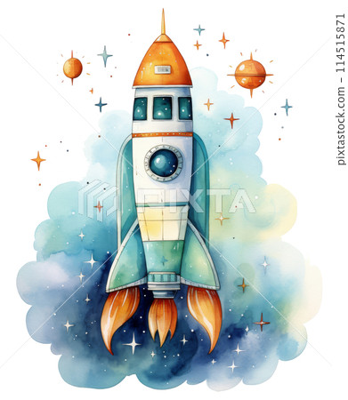 Rocket Surrounded by Flowers 114515871