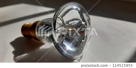 Light bulb 220 volts.Incandescent light bulb with reflector. 114515955