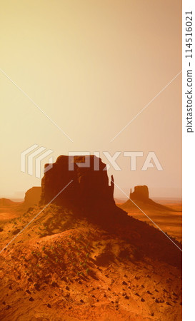 Massive Rock Formation in Desert Massive Rock Formation in Desert 114516021