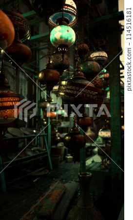 Room Filled With Hanging Lights 114516181