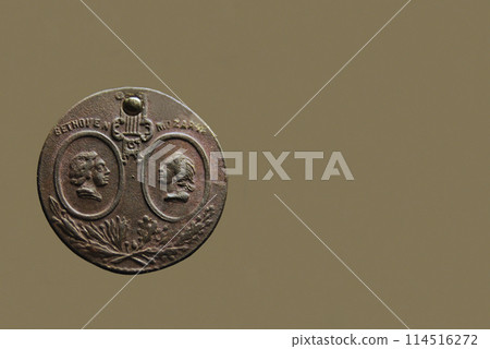 Token Mozart and Beethoven. Musical composers Mozart and Beethoven. Token Mozart and Beethoven. Musical composers Mozart and Beethoven. 114516272