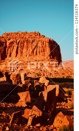 Massive Rock Formation in Nevada Desert Massive Rock Formation in Nevada Desert 114516374