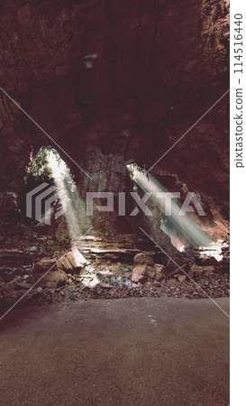Majestic Cave With Illuminating Light 114516440