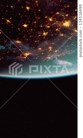 Earth Viewed From Space at Night Earth Viewed From Space at Night 114516499