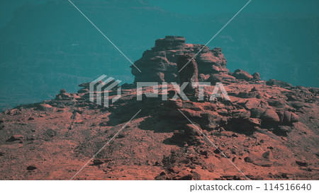 Ethereal Majesty, The Majestic Mountain Rises Above a Red Stone Canyon Ethereal Majesty, The Majestic Mountain Rises Above a Red Stone Canyon 114516640