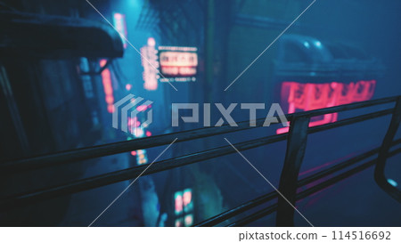 Blurry City Street Night View 114516692