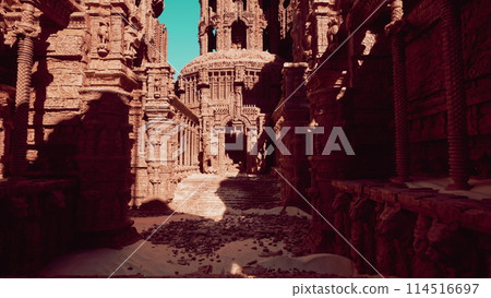Narrow Alleyway With Building Background 114516697