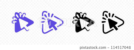 Cursor clicks on play button vector design 114517048