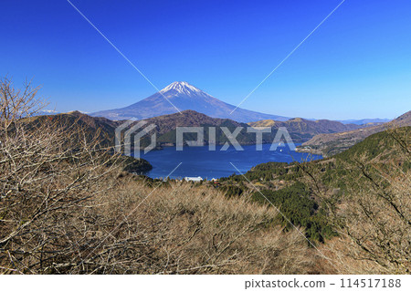 從神奈川縣下足柄郡箱根町大觀山拍攝的富士山（冬季） 114517188
