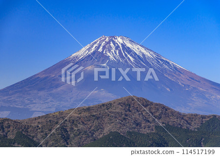 從神奈川縣下足柄郡箱根町大觀山拍攝的富士山（冬季） 114517199