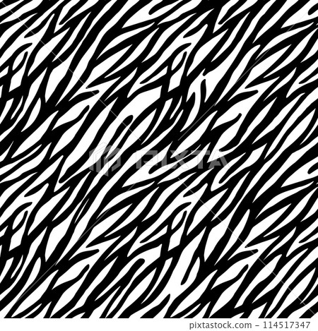 A zebra print pattern is shown in black and white The pattern is very detailed and has a lot of texture. The image has a bold and striking look to it A zebra print pattern is shown in black and white The pattern is very detailed and has a lot of texture. The image has a bold and striking look to it 114517347