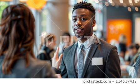 Energetic Internship and Career Fair with Diverse Students Networking. Professional Opportunities 114517432