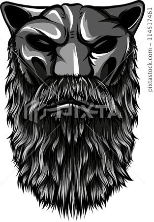 monochrome head of a lion drawn in ink. vector illustration monochrome head of a lion drawn in ink. vector illustration 114517461