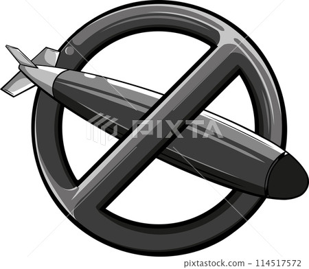Cruise or ballistic missile with forbidden symbol Cruise or ballistic missile with forbidden symbol 114517572