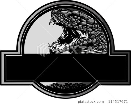 Hand-drawn snake isolated. Detailed engraving vector art of snake. Monochrome illustration. Hand-drawn snake isolated. Detailed engraving vector art of snake. Monochrome illustration. 114517671