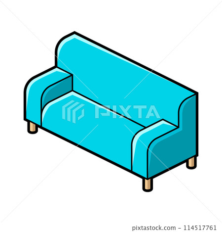 Sofa icon in isometry style. Domestic and office furniture and equipment. Sofa icon in isometry style. Domestic and office furniture and equipment. 114517761
