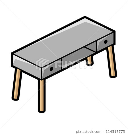 Work table icon in isometry style. Domestic and office furniture and equipment. 114517775