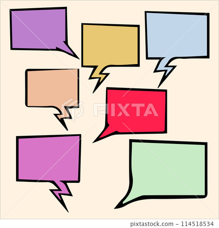 vector set of stickers of speech bubbles vector set of stickers of speech bubbles 114518534