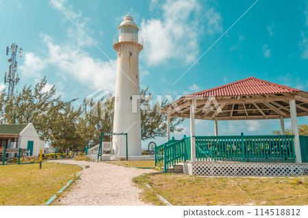 Grand Turk Lighthouse in Turks and Caicos - during an excursion while on a Caribbean cruise 114518812