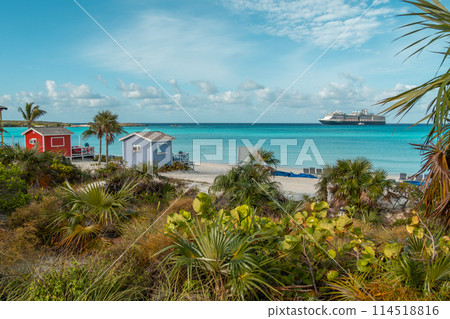 Half moon cay Bahamas private island Caribbean 114518816