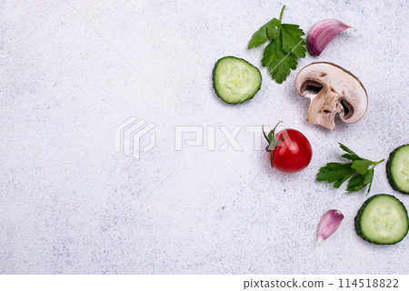 Various farm organic healthy vegetables 114518822