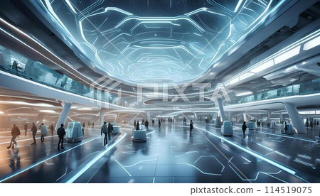 Modern transport center hub. Generative AI 114519075