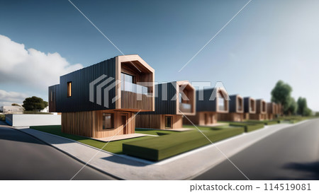 Luxury villa with minimalistic modern houses 114519081