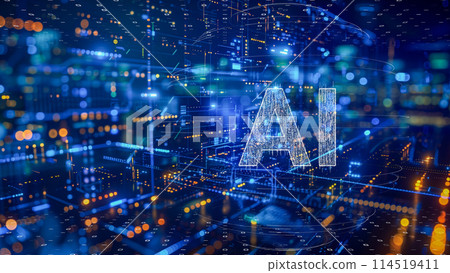 A visual depiction of AI in urban technology environments 114519411