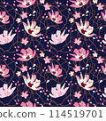 Cherry blossom tree seamless pattern. Spring elegant background 114519701