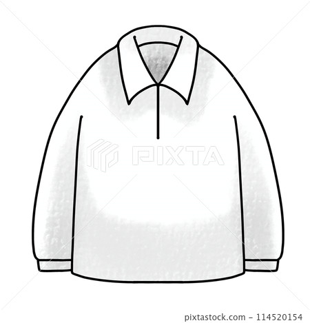 寬鬆簡約長袖 Polo 衫,模擬風格 寬鬆簡約長袖 Polo 衫,模擬風格 114520154