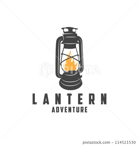 Lantern Logo Design Street Lamp Old Classic Vintage Minimalist Illustration Template 114521530
