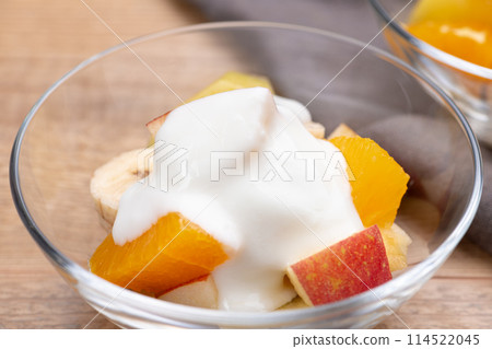 Fruit yogurt close-up Fruit yogurt close-up 114522045
