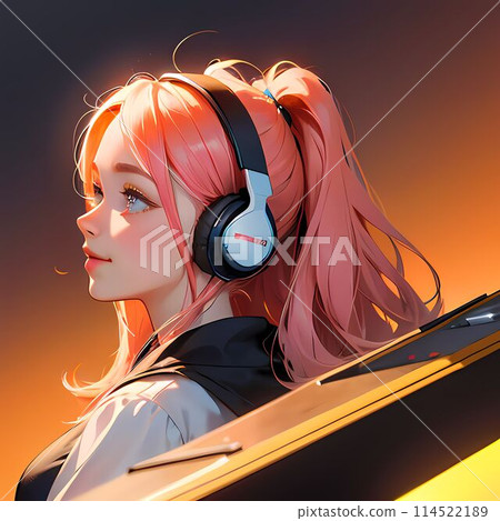 A girl in the sunset 114522189