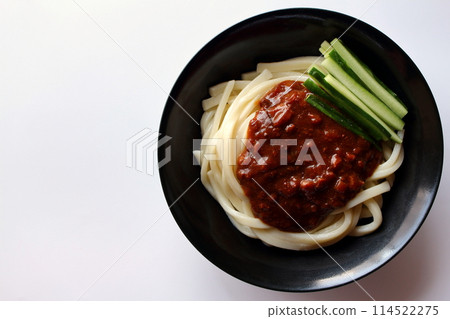 Jajamen noodles on white background Jajamen noodles on white background 114522275